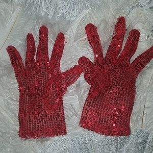 4/$5 Sequined Red Gloves